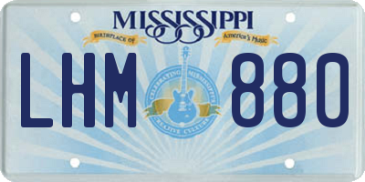 MS license plate LHM880