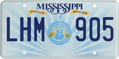 MS license plate LHM905