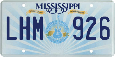 MS license plate LHM926