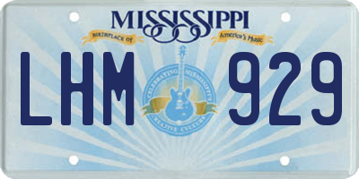 MS license plate LHM929