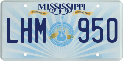 MS license plate LHM950