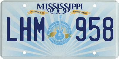 MS license plate LHM958