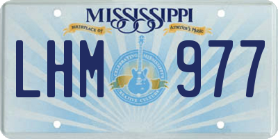 MS license plate LHM977