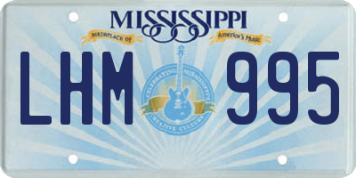 MS license plate LHM995