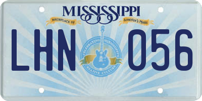 MS license plate LHN056