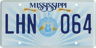 MS license plate LHN064