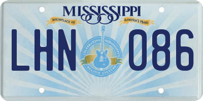 MS license plate LHN086