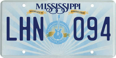 MS license plate LHN094