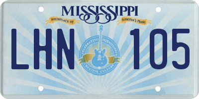 MS license plate LHN105