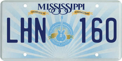 MS license plate LHN160