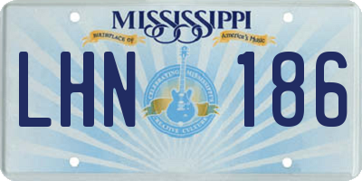 MS license plate LHN186