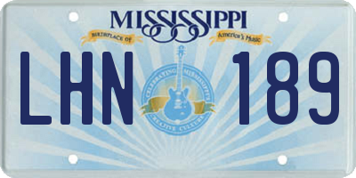 MS license plate LHN189