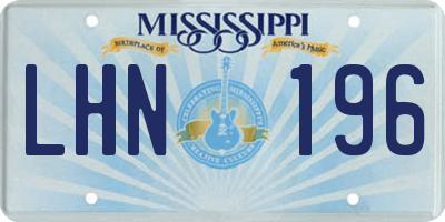 MS license plate LHN196