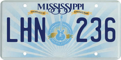 MS license plate LHN236