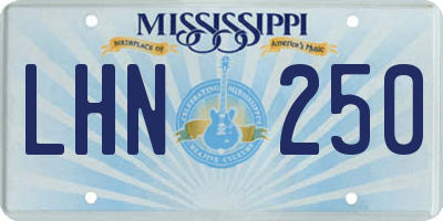 MS license plate LHN250