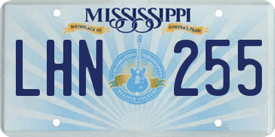 MS license plate LHN255