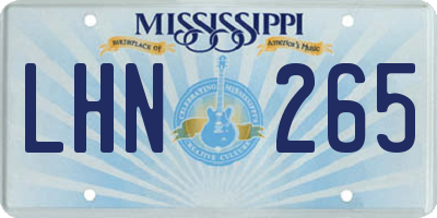 MS license plate LHN265