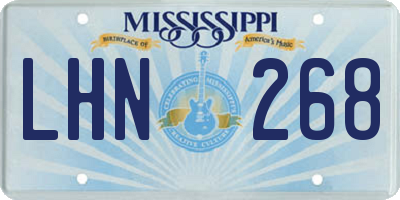 MS license plate LHN268