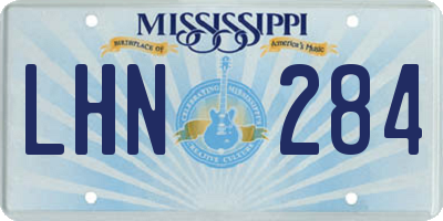 MS license plate LHN284