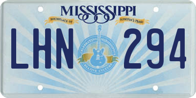 MS license plate LHN294