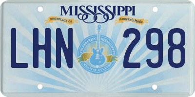 MS license plate LHN298