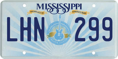 MS license plate LHN299