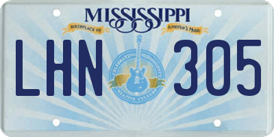 MS license plate LHN305