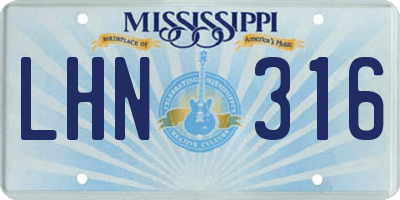 MS license plate LHN316