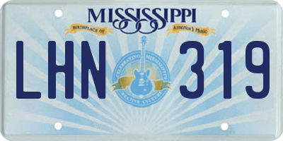 MS license plate LHN319