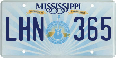 MS license plate LHN365