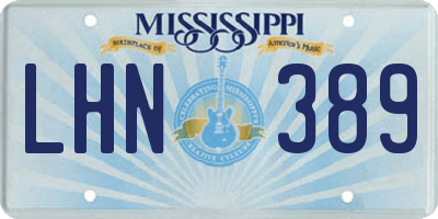 MS license plate LHN389