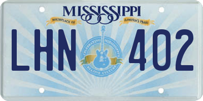 MS license plate LHN402