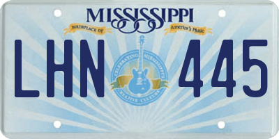 MS license plate LHN445
