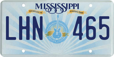 MS license plate LHN465