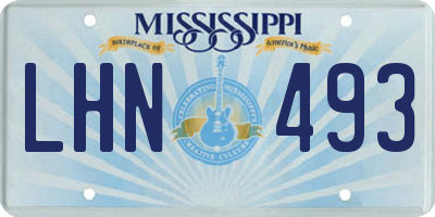 MS license plate LHN493