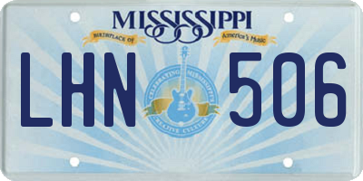 MS license plate LHN506