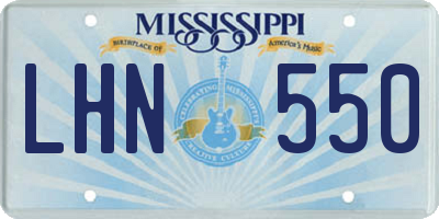 MS license plate LHN550