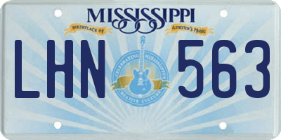 MS license plate LHN563