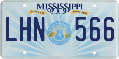 MS license plate LHN566