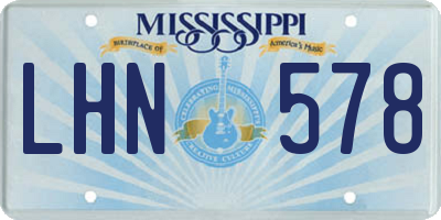 MS license plate LHN578