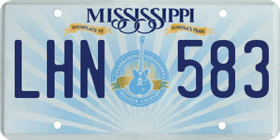 MS license plate LHN583