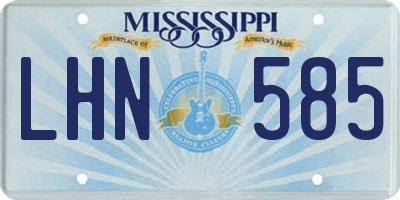 MS license plate LHN585