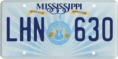 MS license plate LHN630
