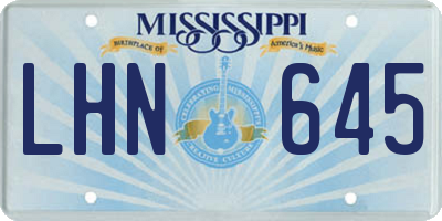 MS license plate LHN645