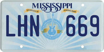 MS license plate LHN669