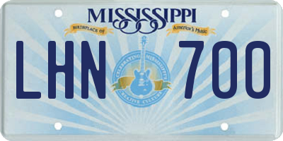 MS license plate LHN700