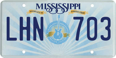 MS license plate LHN703