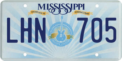 MS license plate LHN705