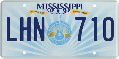 MS license plate LHN710