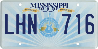 MS license plate LHN716
